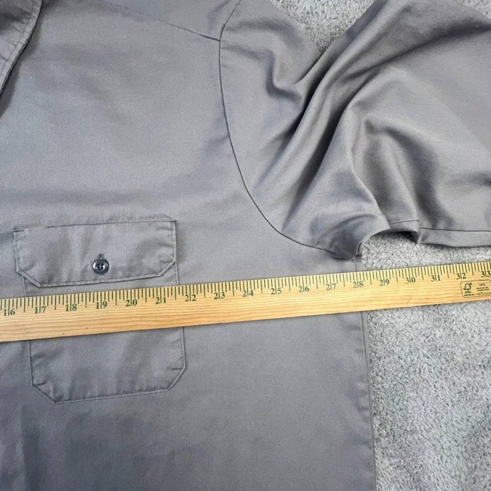 Dickies Work Shirt‎ Mens 2XL Long Sleeve Gray Twill Button Down Skater Workwear
